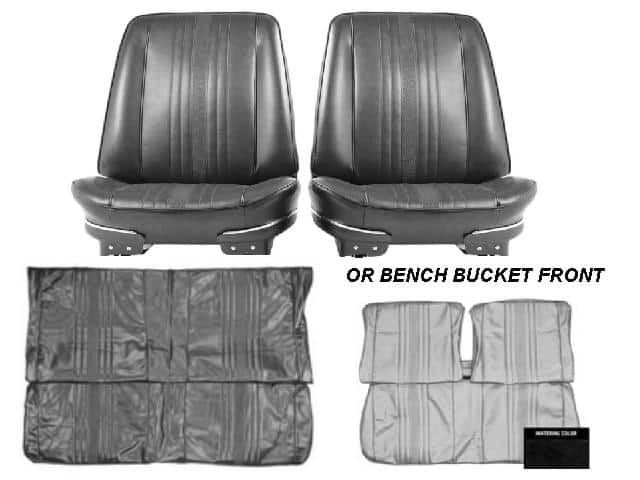 Seat Trim Kit: 69-72 Nova Buckets /Bench + Rear Choose